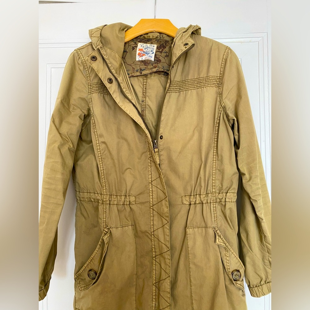 Canvas army rain jacket, large